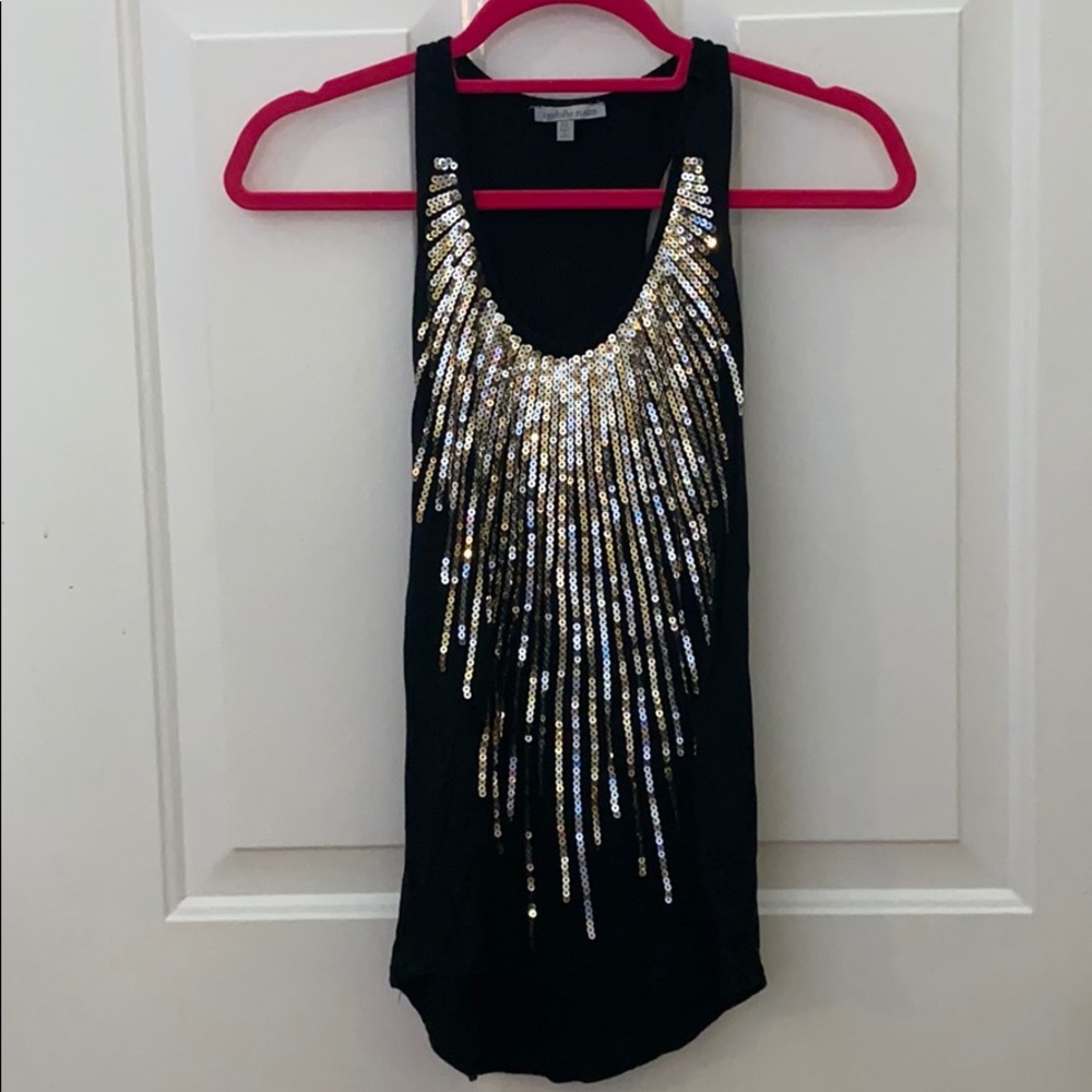 Black Sequined Tank Top, XS, NWOT